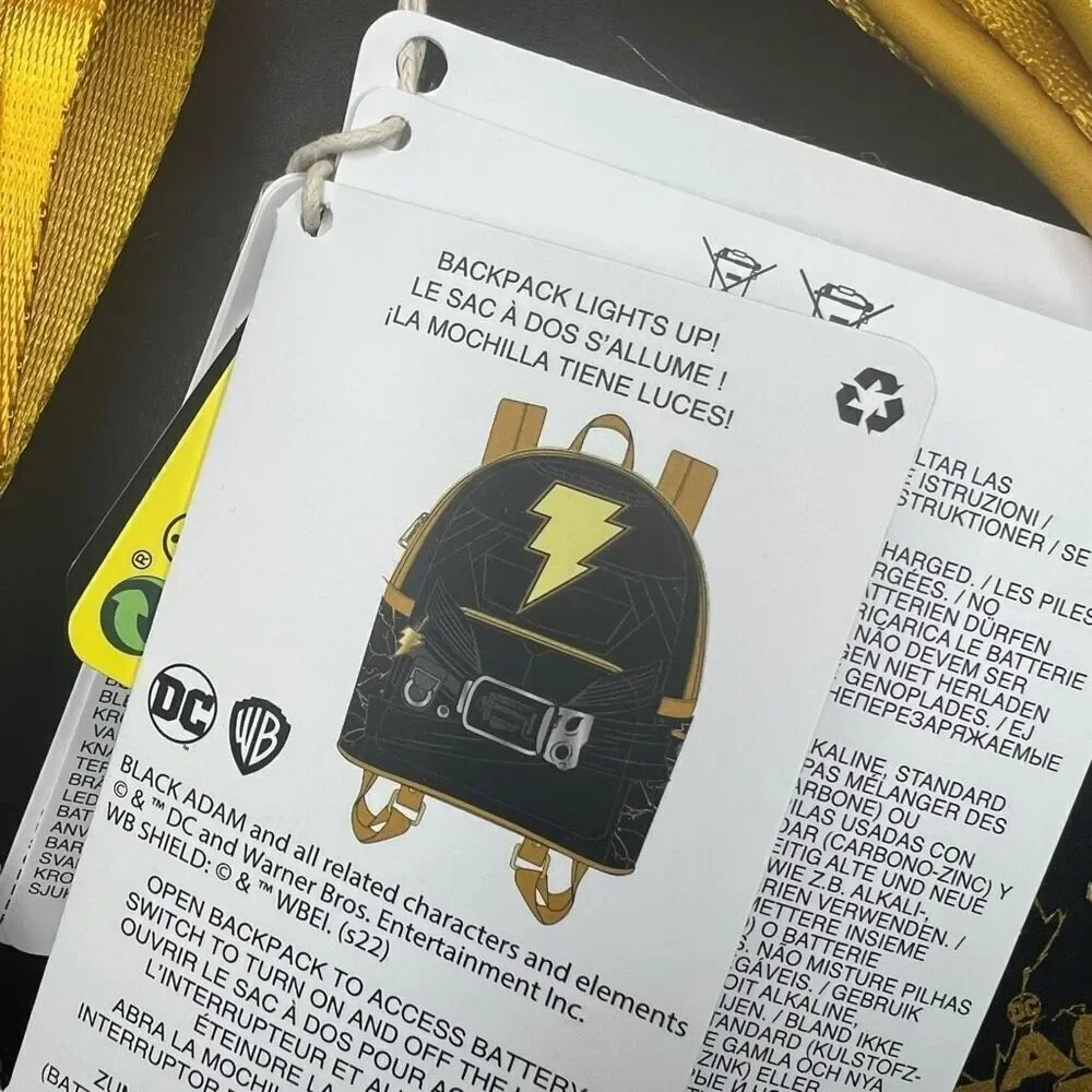 NEW Loungefly DC Comics Black Adam Light Up Cosplay Mini Backpack